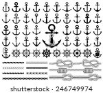 Set Of Anchors  Rudders Icons ...