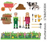 gardening and harvesting. happy ... | Shutterstock .eps vector #1768654304