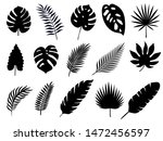 set of silhouette tropical palm ... | Shutterstock . vector #1472456597