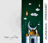 ramadan kareem islamic green... | Shutterstock .eps vector #1908326887