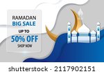 ramadan sale offer banner with... | Shutterstock .eps vector #2117902151