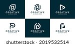set of initial letter p logo... | Shutterstock .eps vector #2019532514