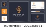 minimalist podcast logo design... | Shutterstock .eps vector #2022368981