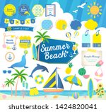  summer beach  sea and sky  ... | Shutterstock .eps vector #1424820041