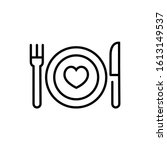 eat healthy icon. heart and... | Shutterstock .eps vector #1613149537
