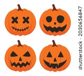 halloween pumpkin vector set... | Shutterstock .eps vector #2030656847