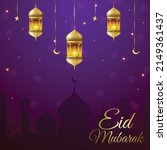 eid mubarak banner background.... | Shutterstock .eps vector #2149361437