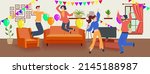 vector party room and partying... | Shutterstock .eps vector #2145188987
