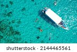 Aerial Drone Shot Of Boat With...