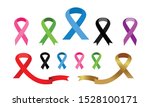 colorful awareness ribbons set... | Shutterstock .eps vector #1528100171