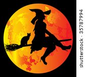 halloween moon bitmap background | Shutterstock . vector #35787994