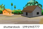 village in two house... | Shutterstock .eps vector #1991945777