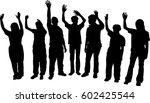 silhouette vector of happy... | Shutterstock .eps vector #602425544