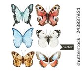 Watercolor  Butterfly  Set ...