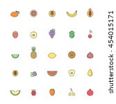fruit multicolored icon set.... | Shutterstock .eps vector #454015171