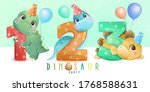 cute little dinosaur with... | Shutterstock .eps vector #1768588631