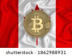 Canada Flag  Bitcoin Gold Coin...