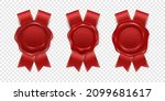 vector 3d realistic vintage red ... | Shutterstock .eps vector #2099681617
