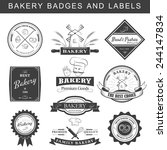 setof vintage retro bakery logo ... | Shutterstock .eps vector #244147834