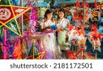 Small photo of Hanoi, Vietnam - June 21, 2022: Mid-Autumn Festival is the full moon day of the 8th lunar month every year. Children will be given toys (star lights, masks, pulling lights, to he ...).