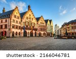 Small photo of The medieval Roemer building housing the Town Hall in the center of Old town of Frankfurt am Main, Germany. Roemer is one of the city's most important landmarks.