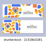 bauhaus style flyers set.... | Shutterstock .eps vector #2152863281