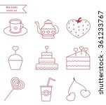 vector line style icons. icon... | Shutterstock .eps vector #361233767