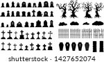 creepy halloween graveyard... | Shutterstock .eps vector #1427652074