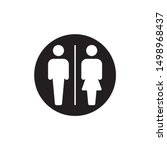 Circle Toilet Icon Male And...
