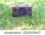 Small photo of Portable wifi speaker Audio pro Addon C3 standing in grass