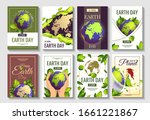 set of 8 cards for earth day ... | Shutterstock .eps vector #1661221867