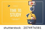 banner design with study... | Shutterstock .eps vector #2074976581