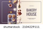 banner design with muffins and... | Shutterstock .eps vector #2104229111
