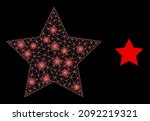 glare mesh red star web icon... | Shutterstock .eps vector #2092219321