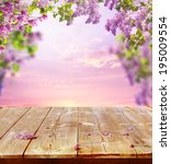 Spring Background With Wooden...