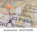 Small photo of Las Cruces, New Mexico marked by an orange map tack. The City of Las Cruces is the county seat of Dona Ana County, NM.