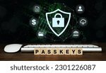 Small photo of Wood block with text passkeys. The new security system, in addition to being convenient and quick to log in, is also safer than entering a traditional password.