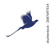 Ring Necked Pheasant Bird Logo...