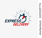 express delivery icon. timer... | Shutterstock .eps vector #1025329774