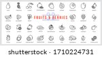 set of icons fruits and berries.... | Shutterstock .eps vector #1710224731
