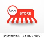  store awning canopy red color... | Shutterstock .eps vector #1548787097