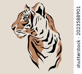 tiger vector hand drown... | Shutterstock .eps vector #2023588901