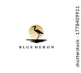 Blue Heron Logo Vector Black