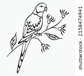 bird parrot on a flowering... | Shutterstock .eps vector #2158474941