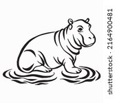 cute hippopotamus or hippo in... | Shutterstock .eps vector #2164900481