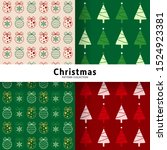 christmas pattern collection.... | Shutterstock .eps vector #1524923381