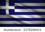 realistic wavy flag of greece... | Shutterstock .eps vector #2170200421