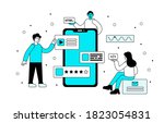 a group of developers... | Shutterstock .eps vector #1823054831