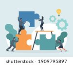hr concept. employee engagement ... | Shutterstock .eps vector #1909795897