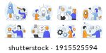 set of scenes depicting new... | Shutterstock .eps vector #1915525594